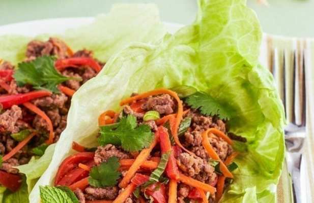 Asian Ground Beef Lettuce Wraps - FoodWage recipe
