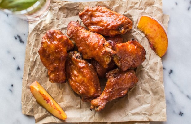 Baked Peach BBQ Chicken Wings - FoodWage recipe