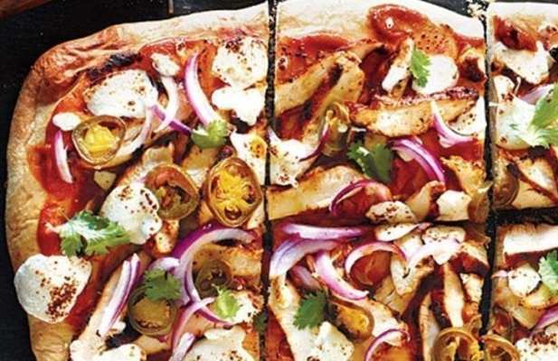 BBQ CHICKEN PIZZA WITH FRESH MOZZARELLA + PICKLED JALAPENOS - FoodWage recipe