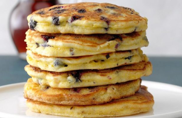 Blueberry Corn Pancakes - FoodWage recipe