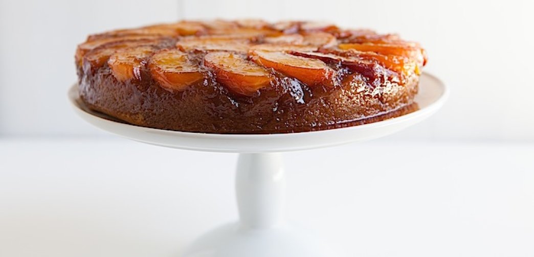 Bourbon Peach Upside Down Cake - FoodWage recipe