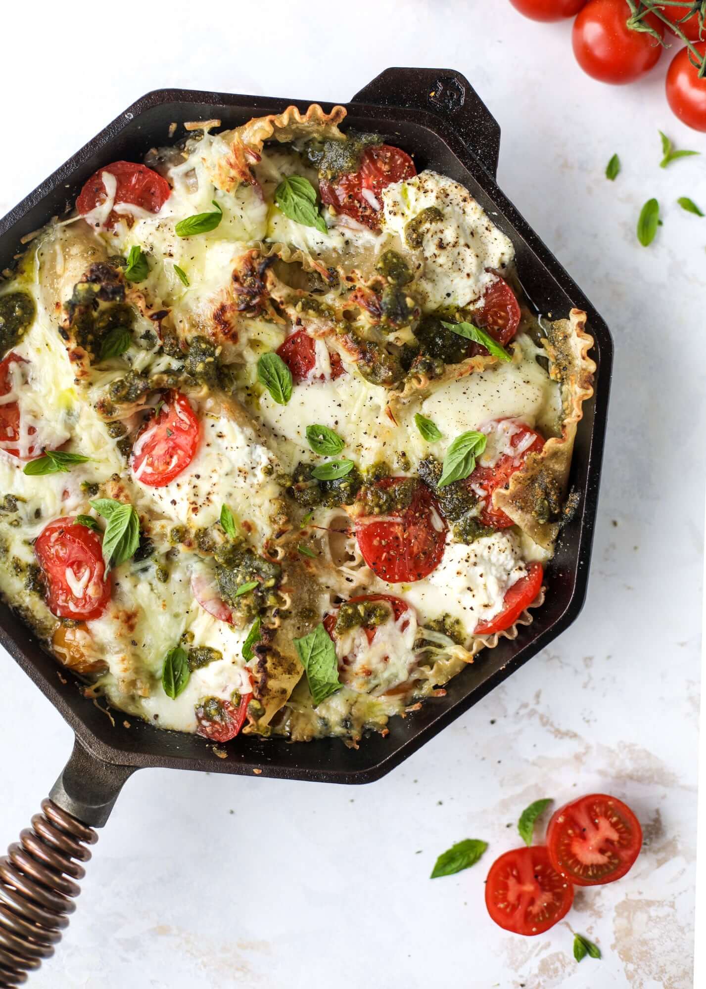 Caprese Skillet Lasagna - FoodWage recipe