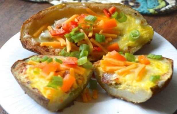 CHEDDAR QUICHE POTATO SKINS - FoodWage recipe