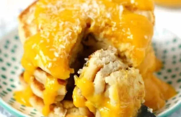 Coconut Pancakes With Mango Puree - FoodWage recipe