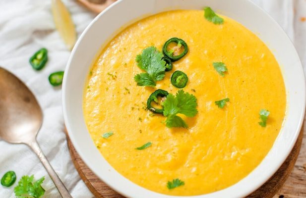 CREAMY COCONUT CAULIFLOWER SOUP - FoodWage recipe