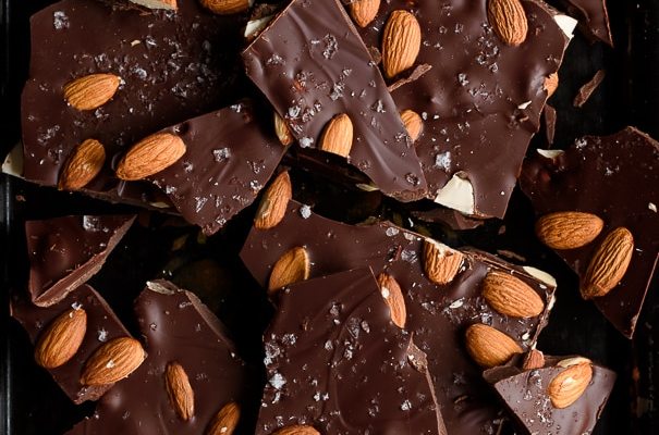 DARK CHOCOLATE ALMOND BARK - FoodWage recipe