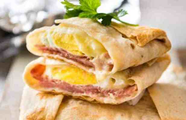 Easy Baked Egg & Ham Tortillas - FoodWage recipe