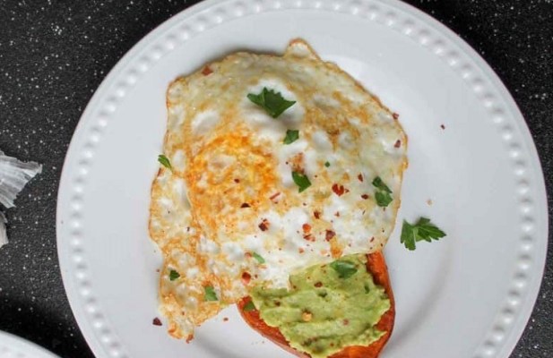 Eggs With Avocado & Sweet Potato “Toast” - FoodWage recipe