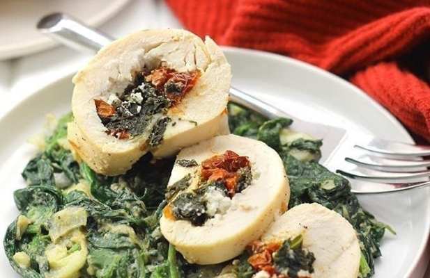 KALE & SUN DRIED TOMATOES STUFFED CHICKEN - FoodWage recipe