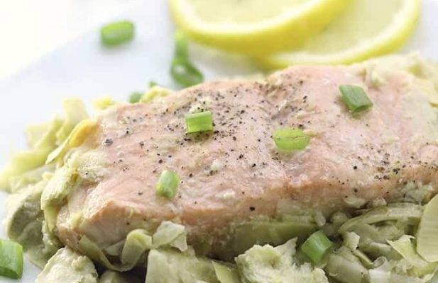LEMON ARTICHOKE BAKED SALMON - FoodWage recipe