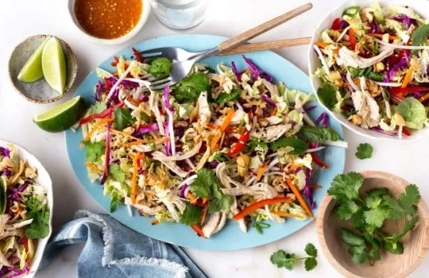 Lemongrass-Poached Chicken With Cabbage Slaw - FoodWage recipe