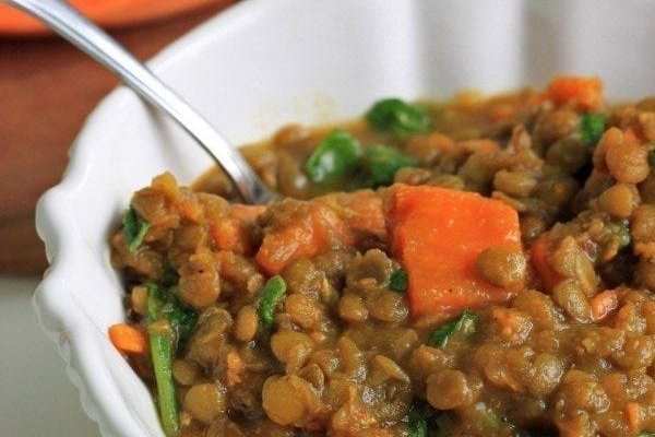 LENTIL SWEET POTATO & SPINACH STEW - FoodWage recipe