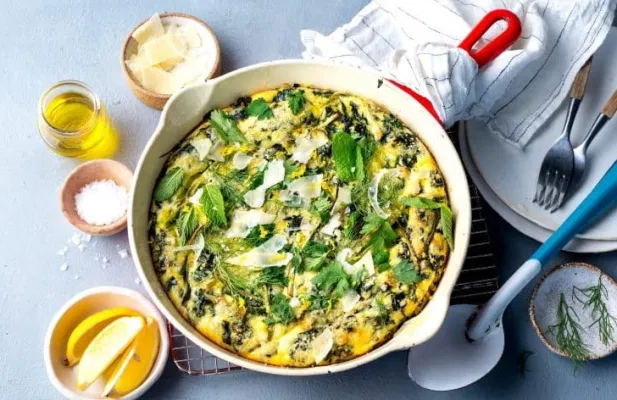 Low-and-Slow Spring Onion Frittata - FoodWage recipe