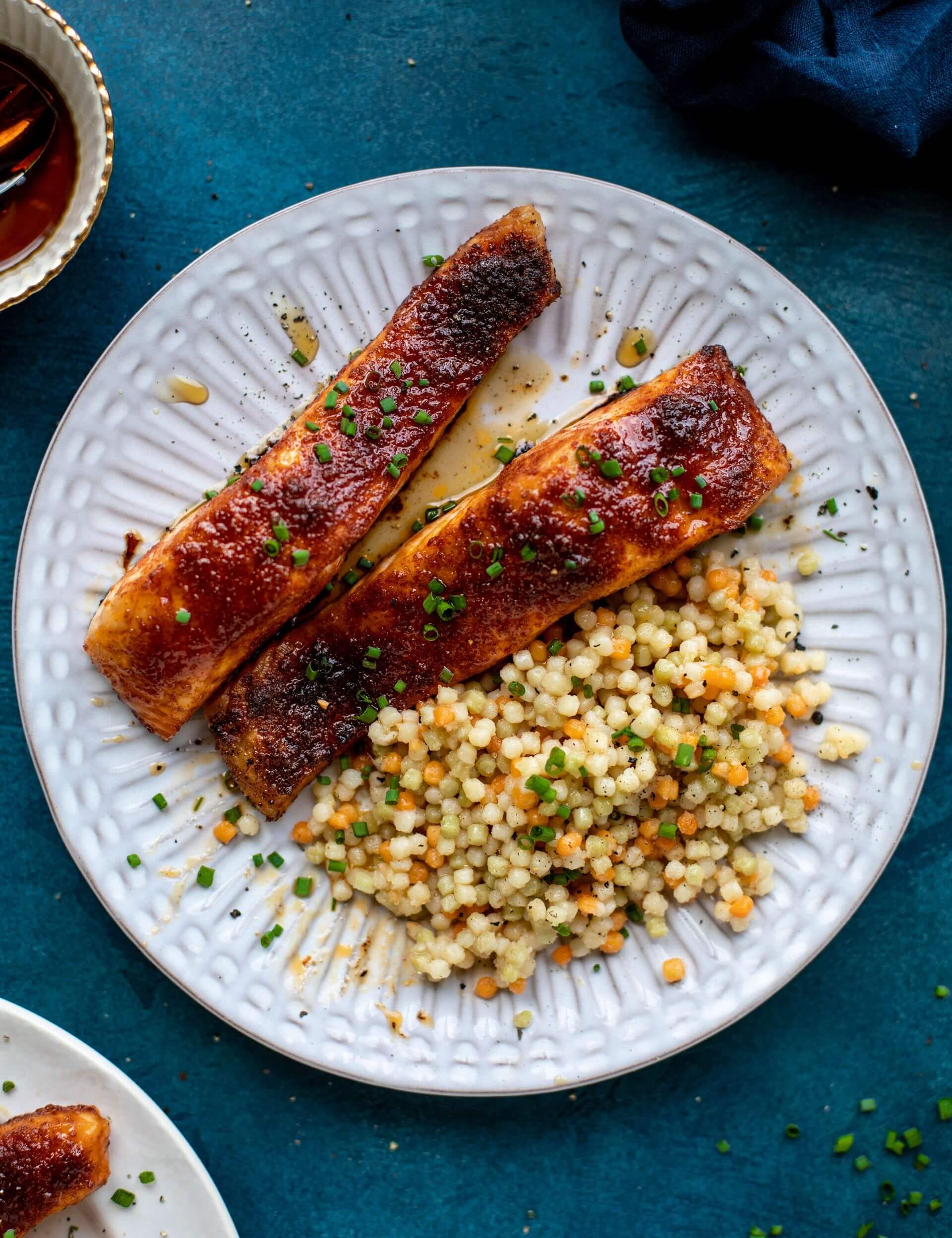 Maple BBQ Salmon & Couscous - FoodWage recipe