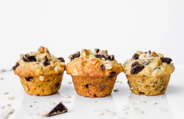 Oat, Banana, Chocolate Chunk Muffins - FoodWage recipe