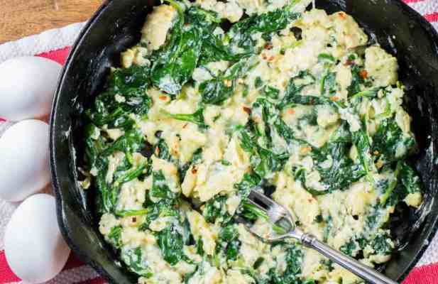 Parmesan Spinach Scramble - FoodWage recipe