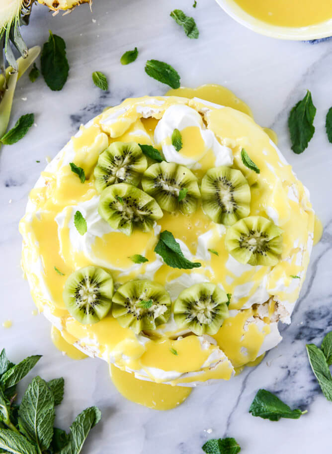 Marshmallow Pavlova & Pineapple Curd - FoodWage recipe