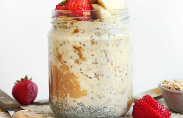 Peanut Butter & Fruit Overnight Oats - FoodWage recipe