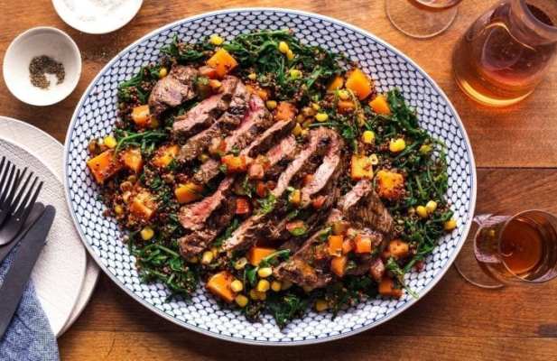 Peruvian Quinoa Salad With Grilled Skirt Steak - FoodWage recipe