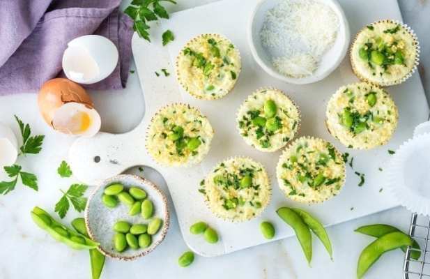 Quinoa Edamame Egg Muffins - FoodWage recipe