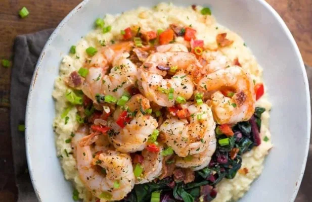 Shrimp and Cauliflower “Grits” - FoodWage recipe