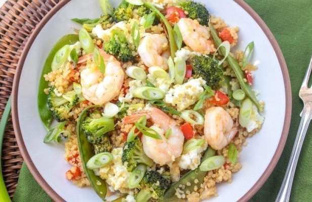 Shrimp Fried Quinoa With Egg Whites - FoodWage recipe