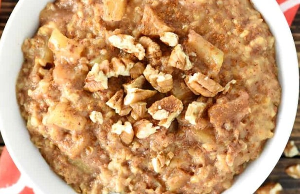 SLOW COOKER APPLE PIE STEEL-CUT OATMEAL - FoodWage recipe