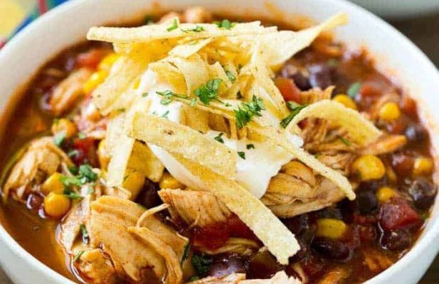 SLOW COOKER CHICKEN ENCHILADA SOUP - FoodWage recipe