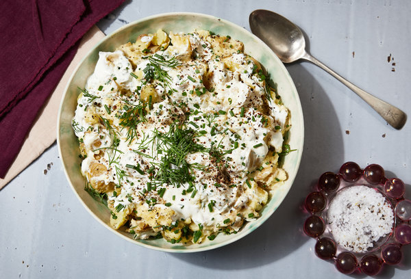 Smashed Grilled Potatoes with Sour Cream - FoodWage recipe