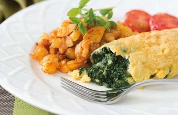 SPINACH AND CHEESE OMELET - FoodWage recipe