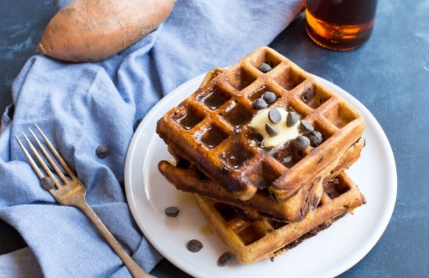 Sweet Potato Chocolate Chip Waffles - FoodWage recipe