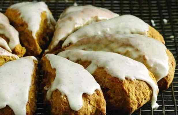 VANILLA-GLAZED PUMPKIN SCONES - FoodWage recipe