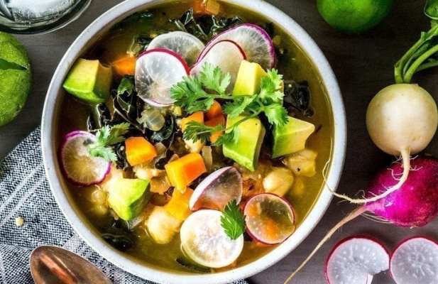 Vegan Super Greens Tomatillo Posole - FoodWage recipe