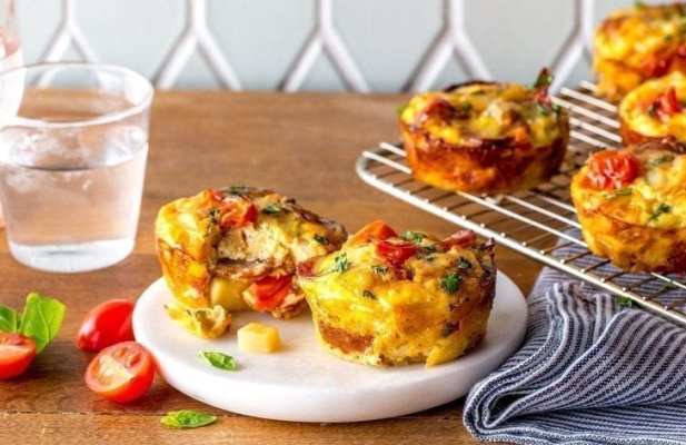 Veggie & Chicken Sausage Mini Frittatas - FoodWage recipe